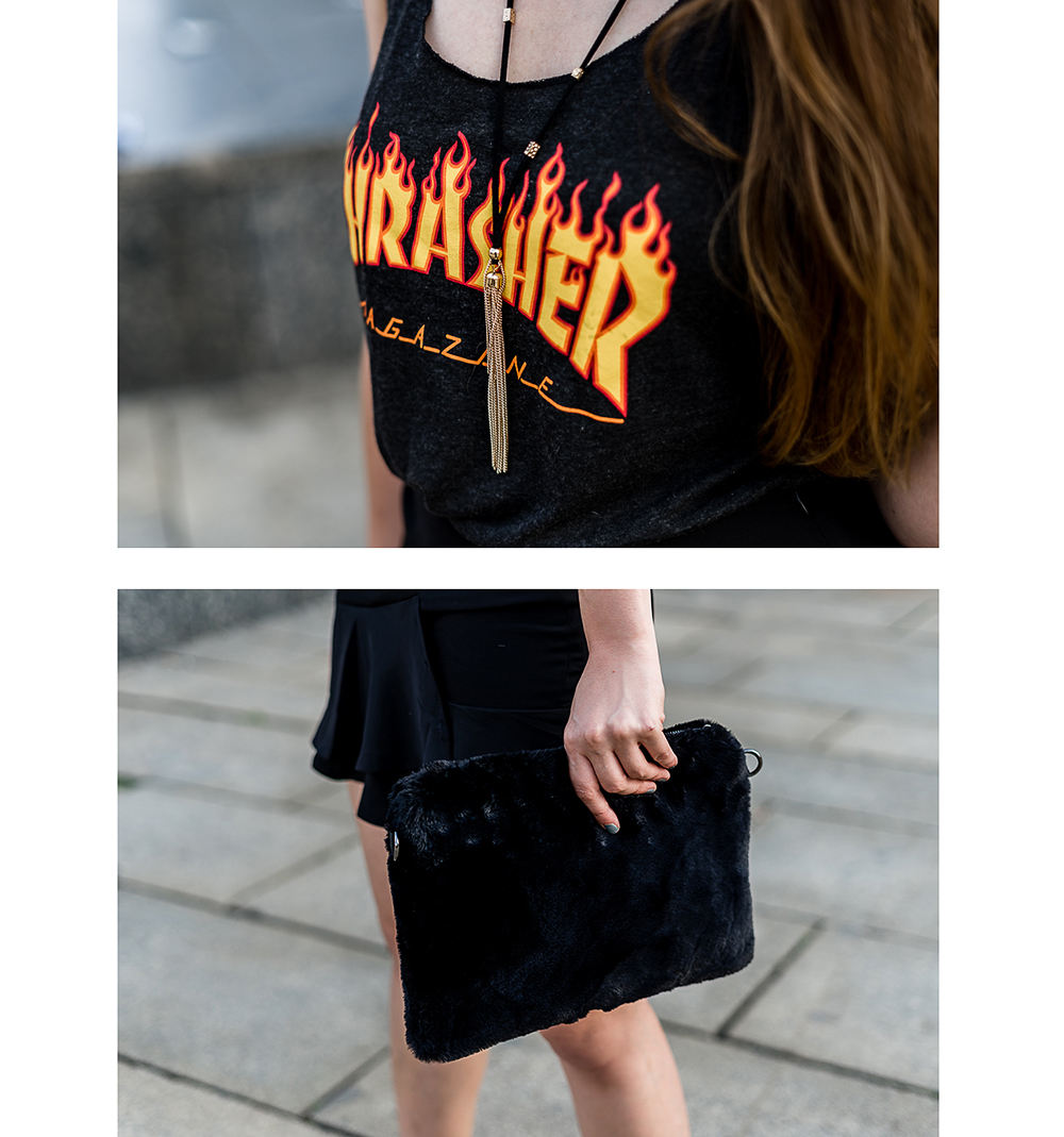 Thrasher Shirts kombinieren-Skater Shirt-Modeblog Berlin-Outfit mit Skater Rock-andysparkles