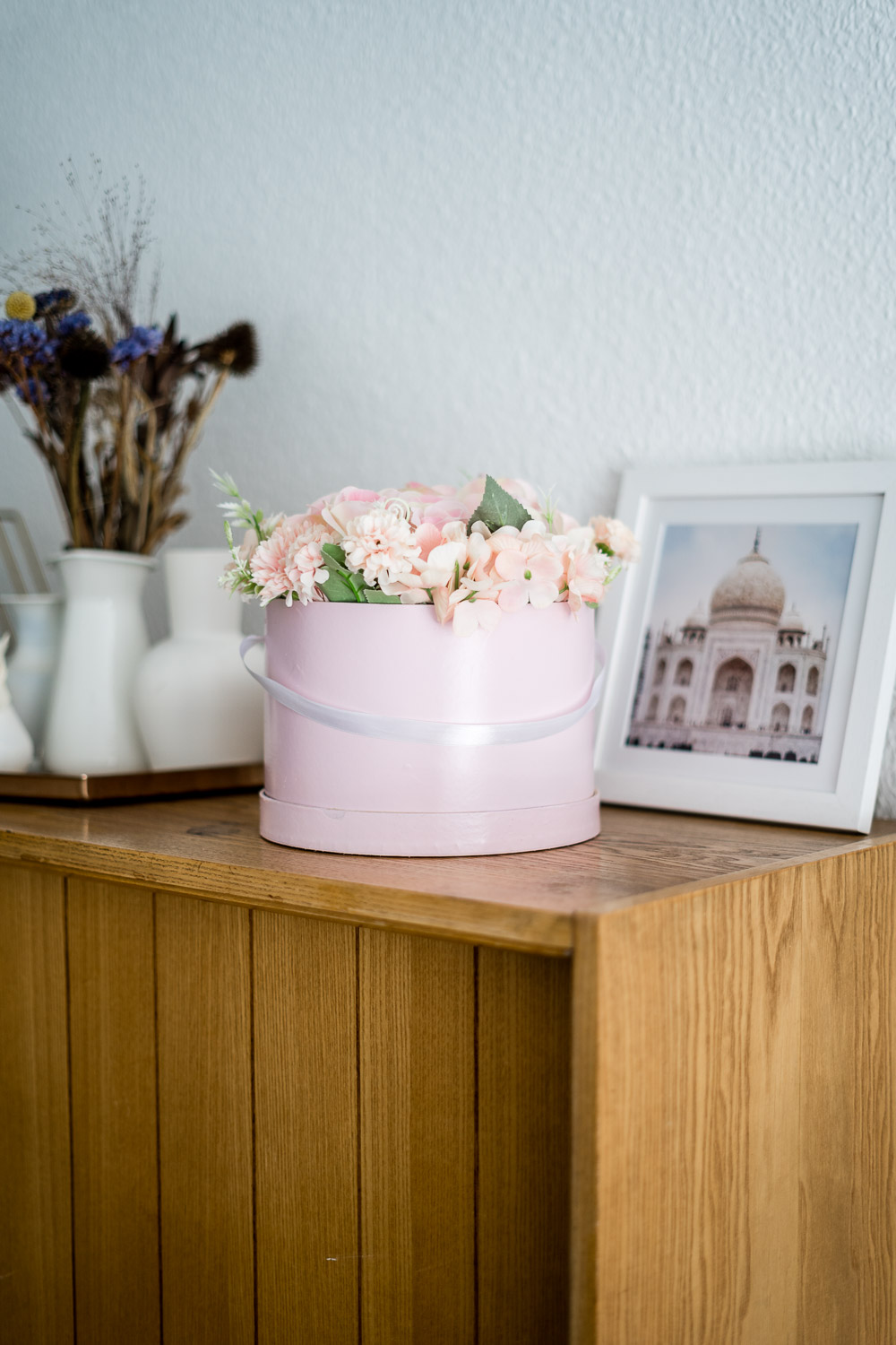 Flowerbox DIY mit Kunstblumen