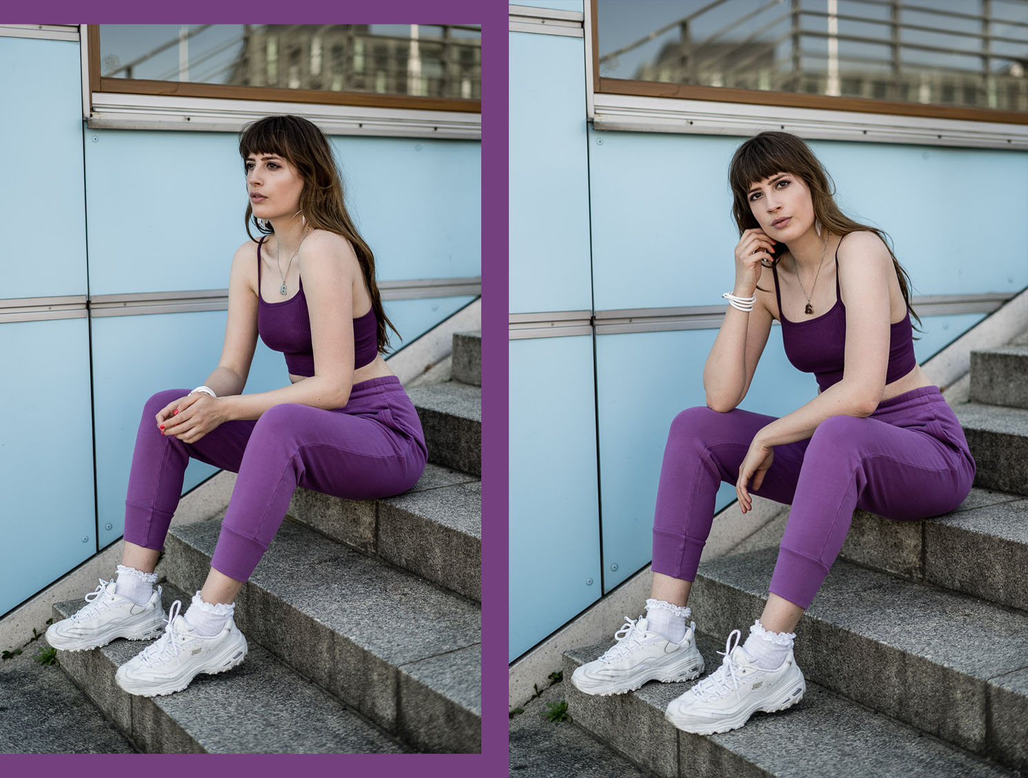Fitnesoutfit in Lila