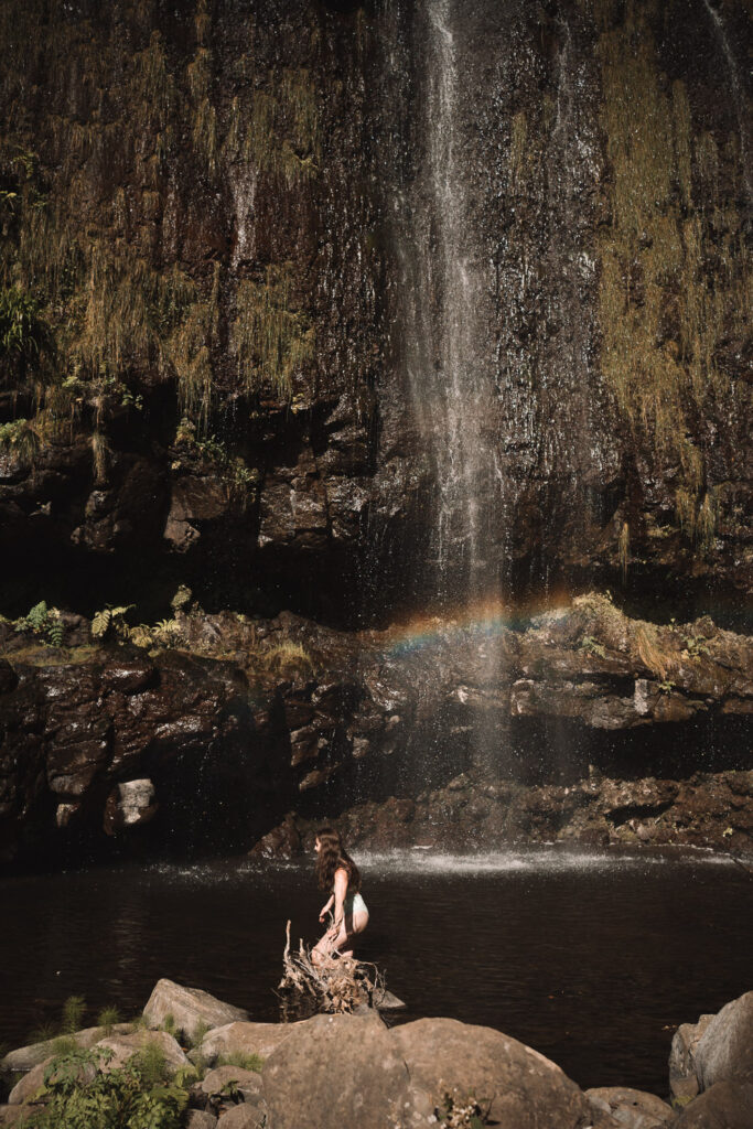 Wasserfall auf Madeira mit Regenbogen – Andrea von andysparkles erlebt, warum Madeira eine gute Soloreise ist