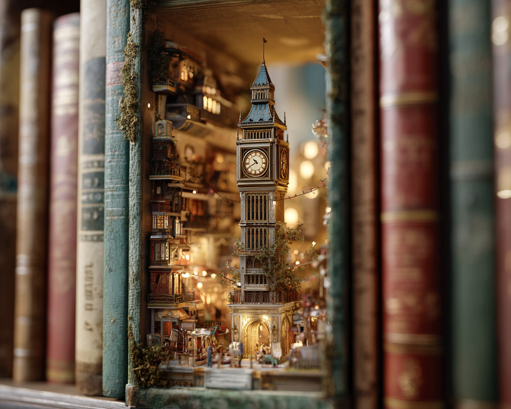 What exactly is BookTok: Book Nook miniature bookshelf diorama with detailed scenery and warm lighting