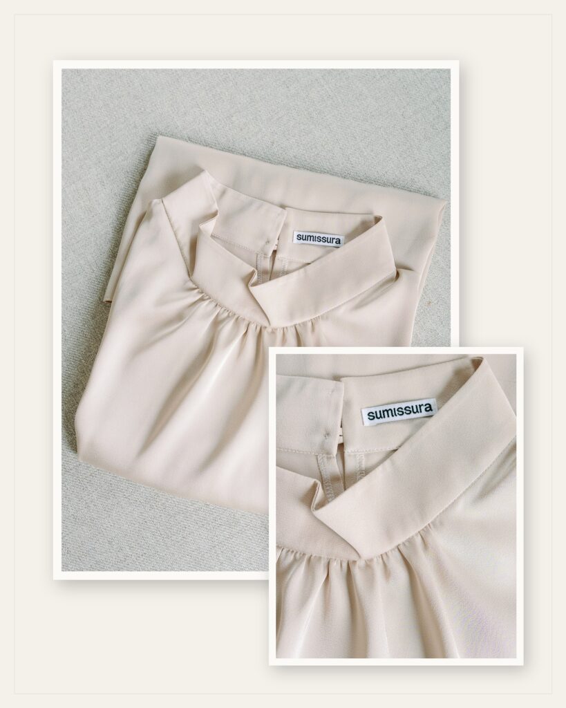 Style your office outfit casually with a feminine blouse and relaxed denim combination